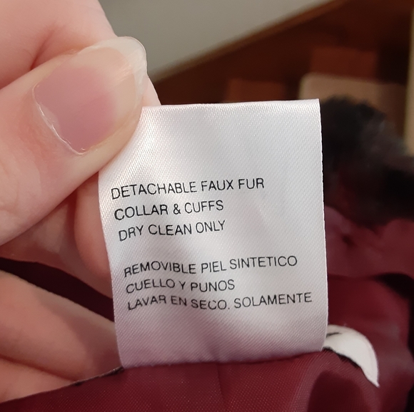 Lined Faux Fur and Decorative Buttons Wine Jacket (Plaza South) - Picture 13 of 13